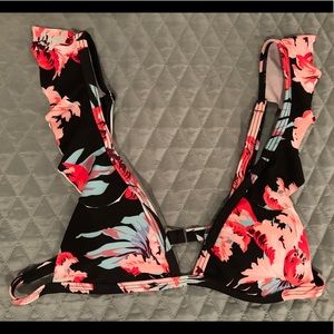 Ruffle Flower Bikini (Small / Black Floral)